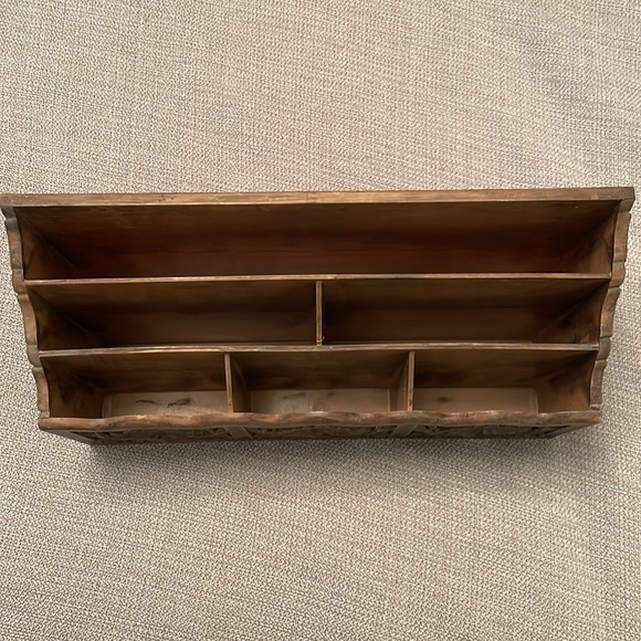 Vintage LERNER Faux Carved Wood Look Desk Organizer Mid Century Modern - Picture 4 of 12